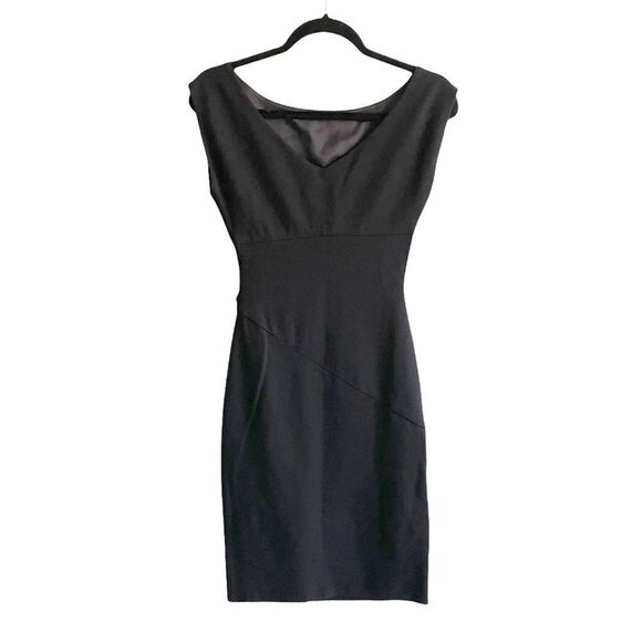 DIANE Von FURSTENBERG Sleeveless Jori V-Back Knee Length Sheath Dress Black 0 - Picture 2 of 7
